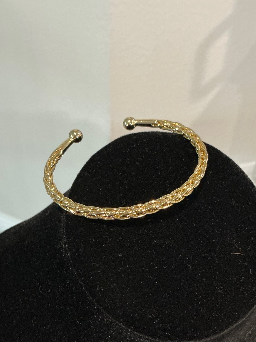 Gold Tone Braided Open Cuff Bracelet - Women Jewelry